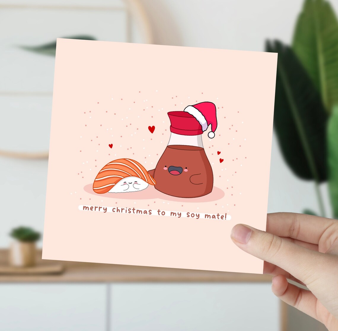 Cute Kawaii Sushi Christmas Poster, Romantic Holiday - Image 5