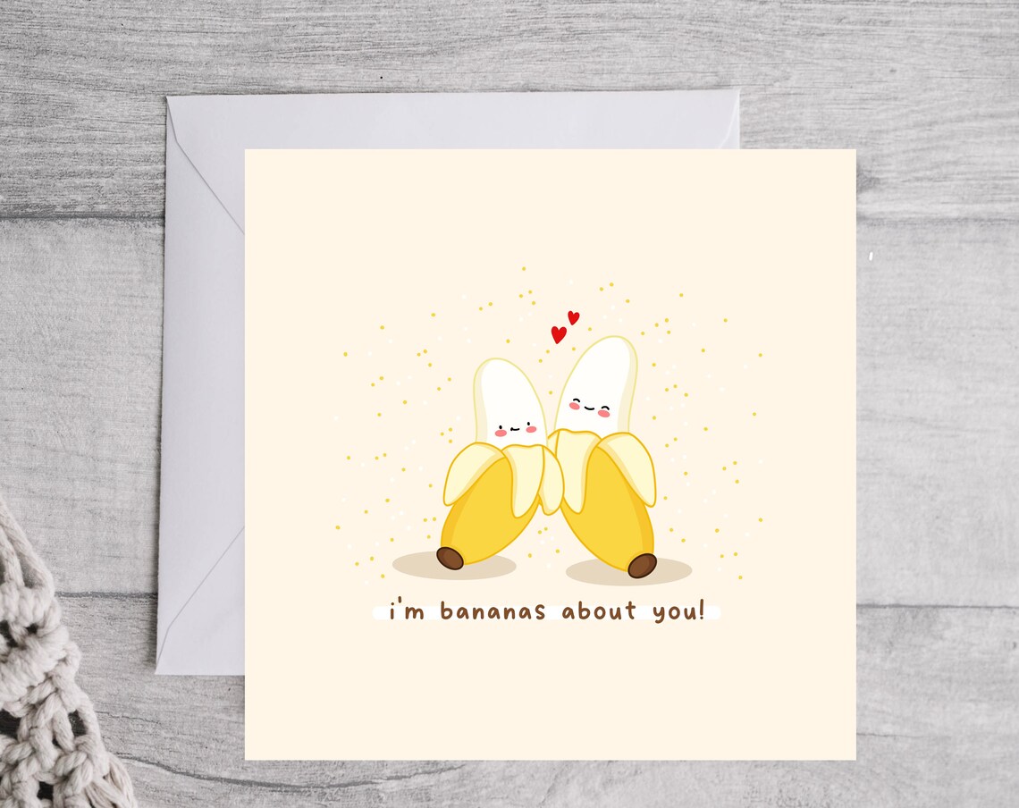 Im Bananas About You Cute Bananas Love Illustrated Card Print - Image 3