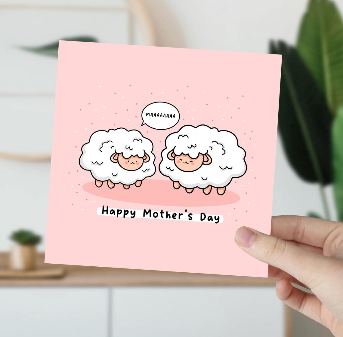 Kawaii MAAAAAAAA Happy Mothers Day Fluffy Sheep Pun Art Print - Image 2