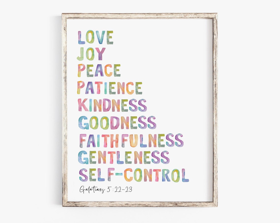 Fruit Of The Spirit Bible Verse Art Print