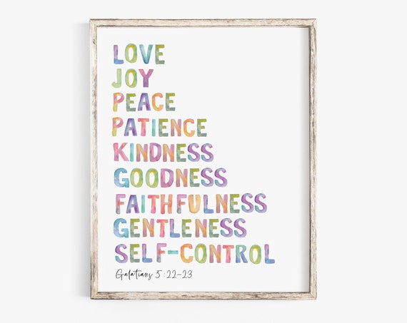 Fruit Of The Spirit Bible Verse Art Print
