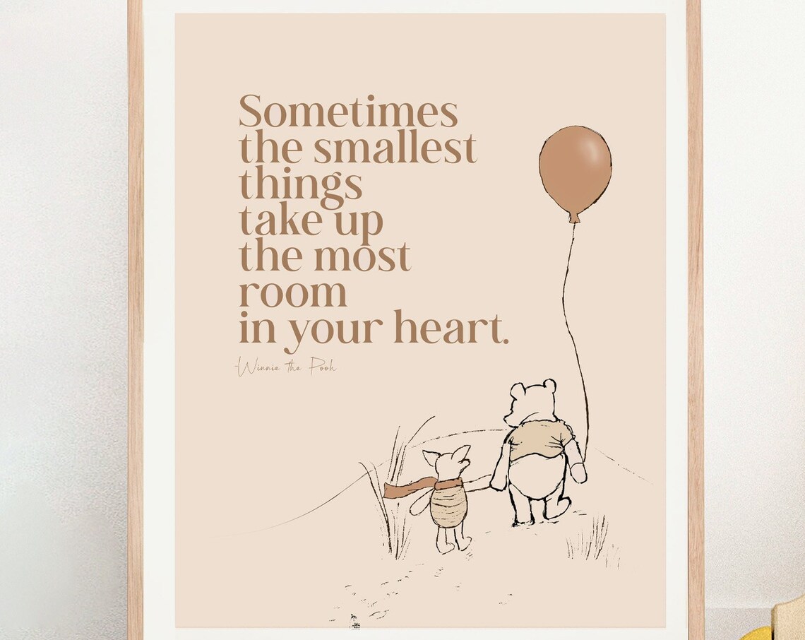 Winnie the Pooh Nursery Quote Art Print, Pooh & Piglet - Image 2
