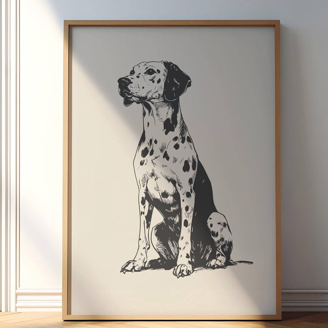 Dalmatian Dog Retro Art Dog Wall Decor Antique Vintage Painting Farmhouse Poster Country Wall Art Dog Drawing Farmhouse Print