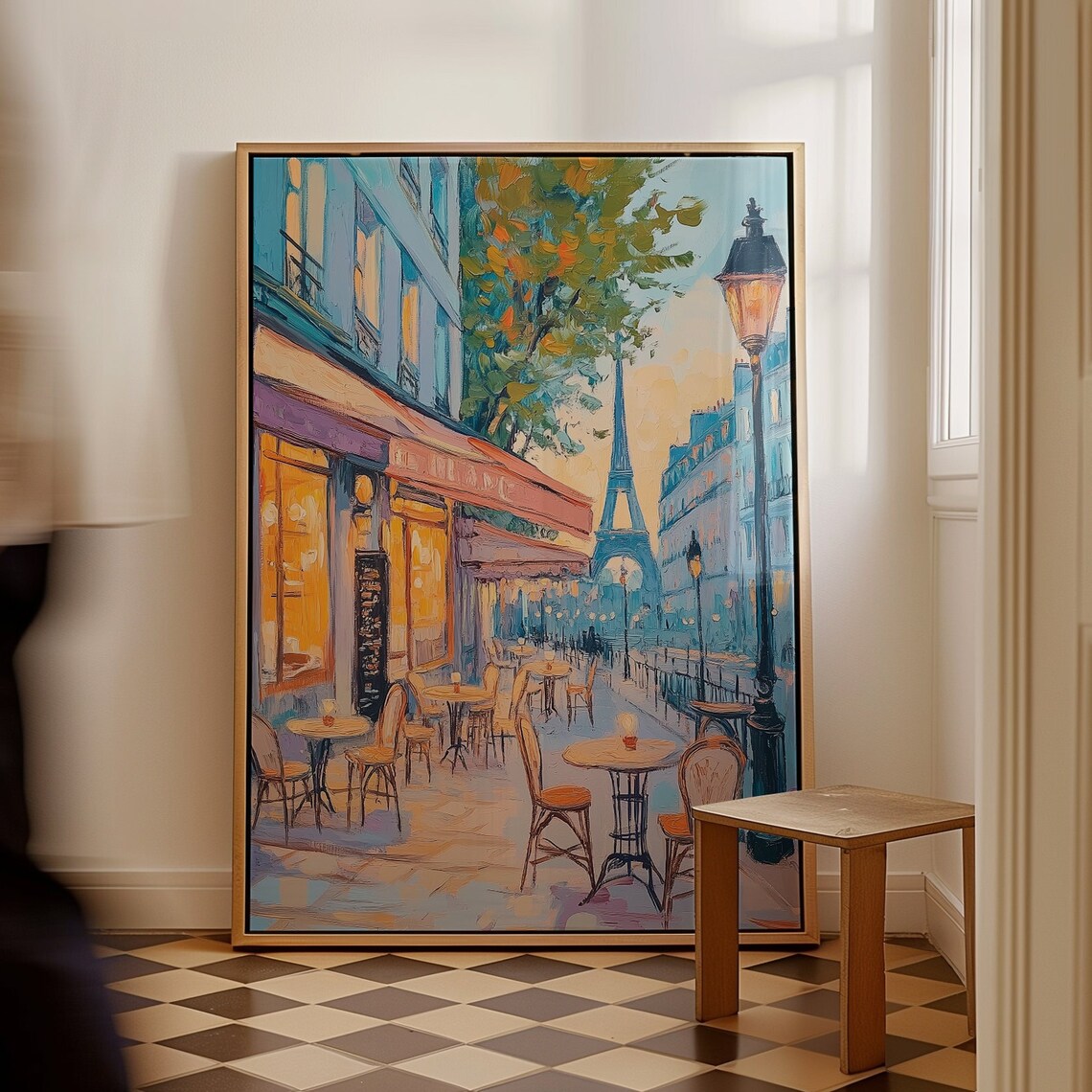 Streets Of Paris At Night, Oil-Painting Art Print