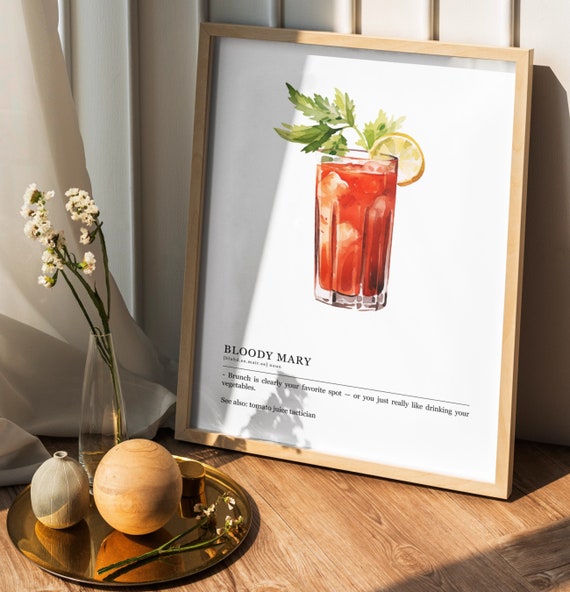 What Your Drink Says About You Bloody Mary Cocktails Wall Art Cocktail Personality Funny Decor Gift