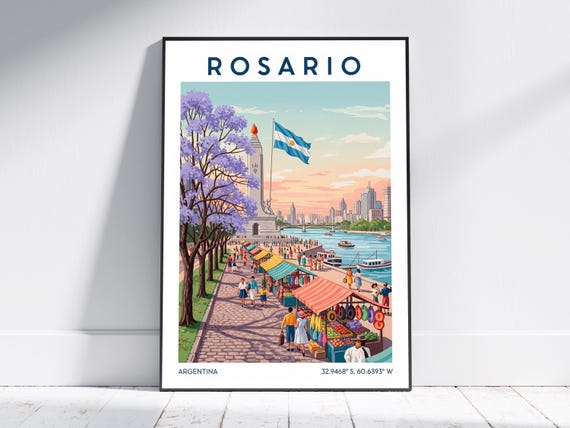 Rosario Argentina Travel Poster Vintage Wall Art Print Retro Home Decor For Living Room Or Office Modern Artwork Gift