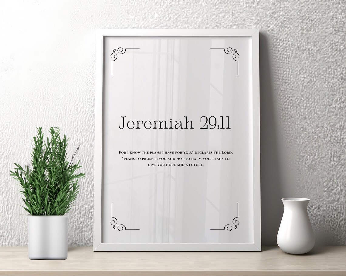 Jeremiah 29 11 Bible Verse Scripture Christian Faith Quote Poster - Image 2
