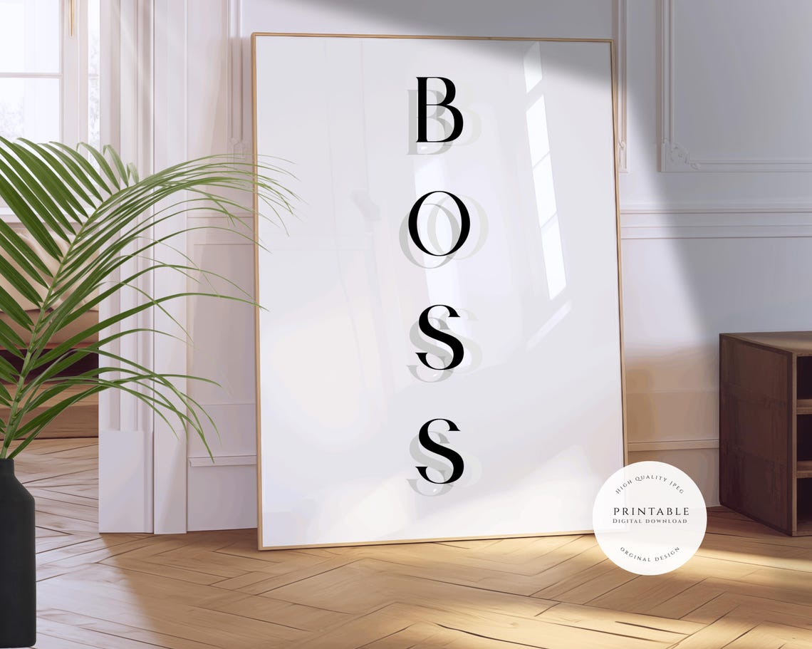 Boss Art Funny Quotes Home Decor Wall Art Minimalist Quotes Print Inspiring Wall Artoffice Wall Prints - Image 2