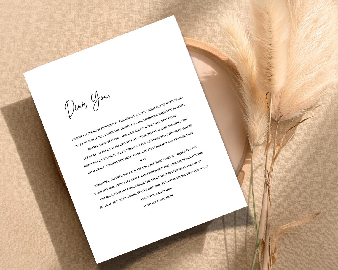 Dear You Minimalist Quote Art Print - Image 2