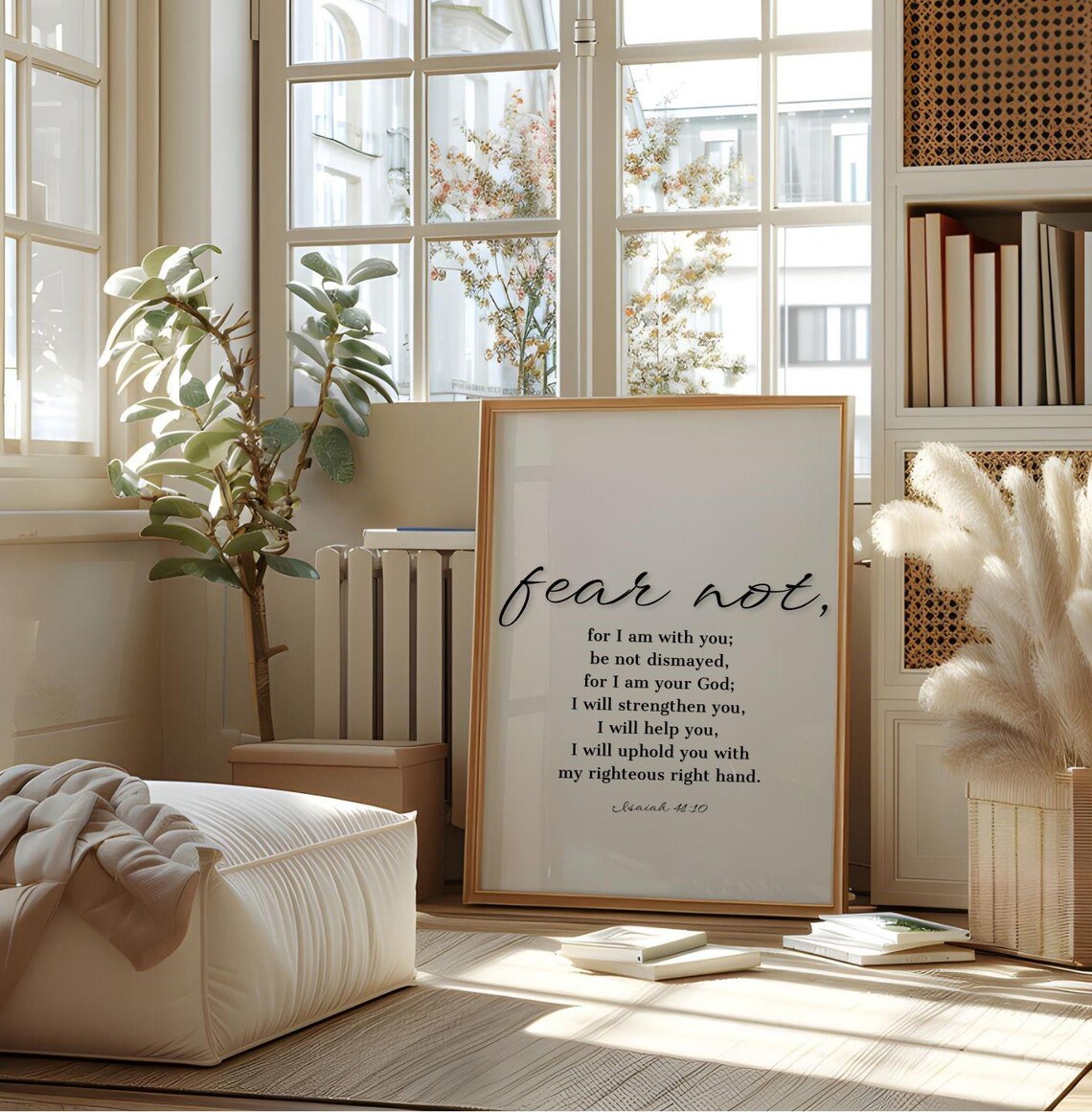 Fear Not For I Am With You Isaiah 41:10 Rustic Christian Scripture Poster - Image 3