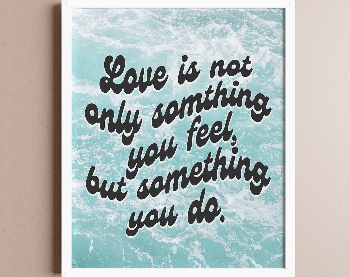 Love Is Something You Do Ocean Wave Retro Script Quote Poster
