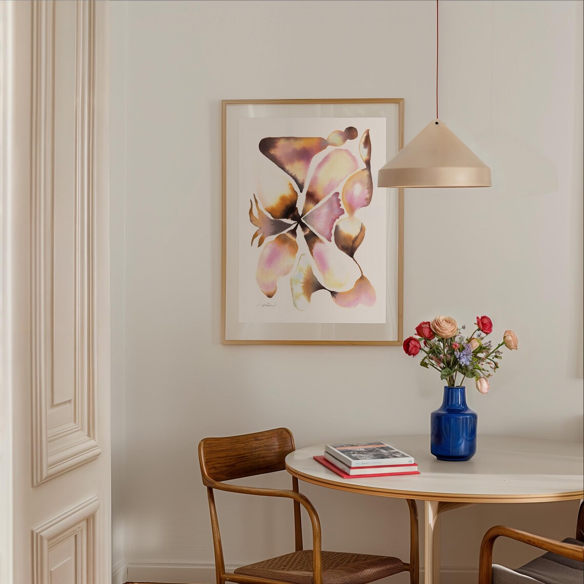 Earth Tone Watercolor Petal Bloom Abstract Botanical Art Poster - Image 2