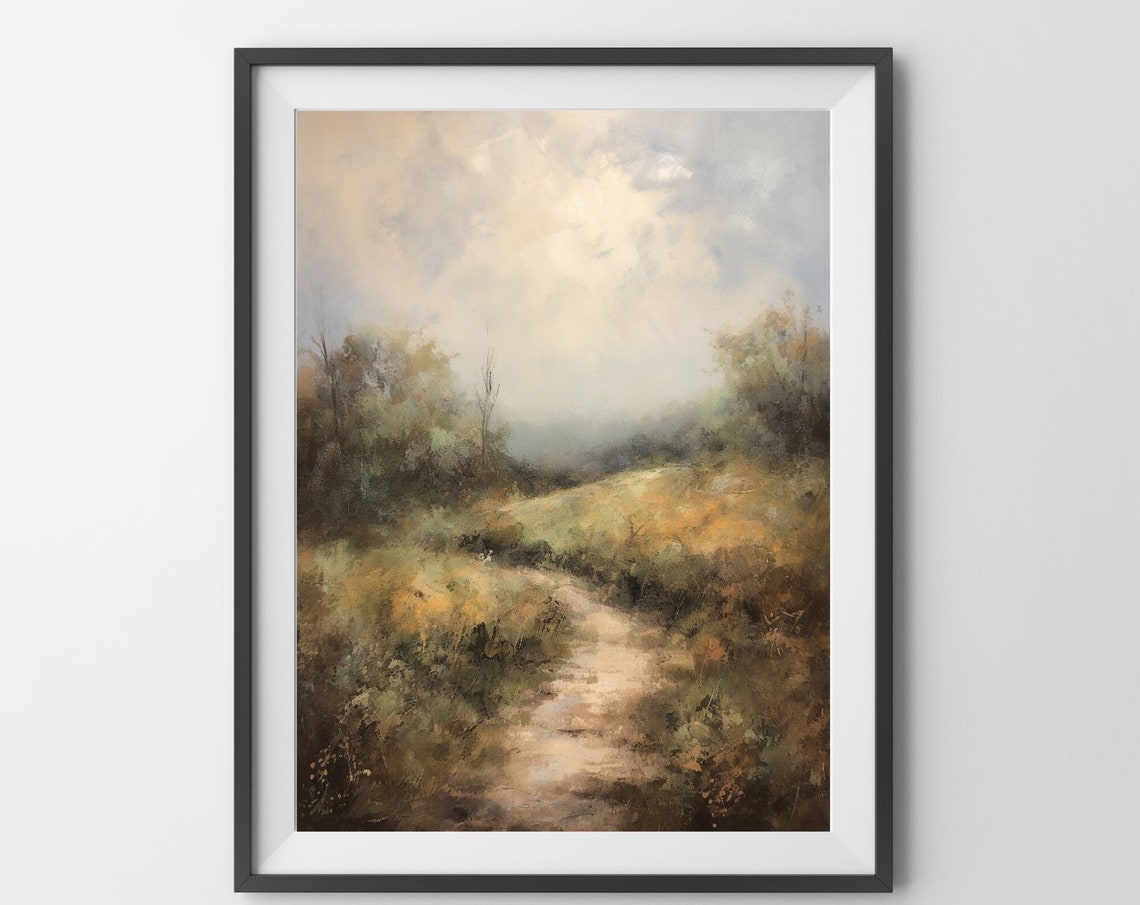 Meadow Path Through Tall Grass Soft Painterly Nature Walk Art Poster - Image 4