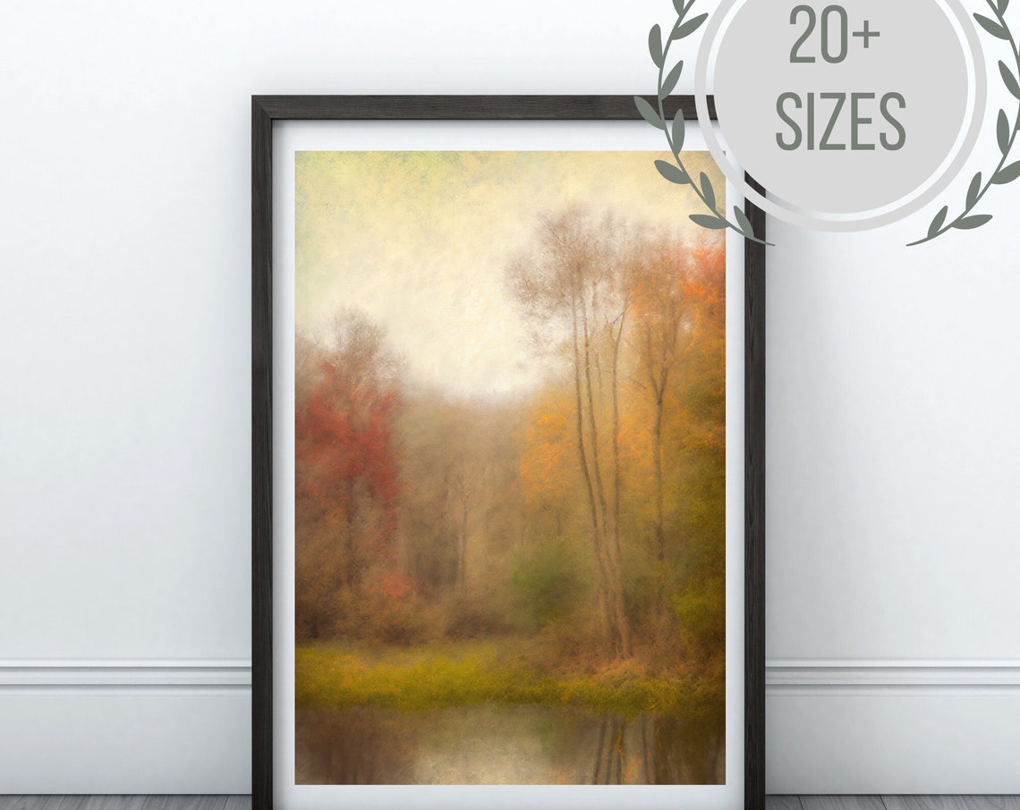 Fall Forest Impressionist Painting Vintage Autumn Landscape Poster - Image 3
