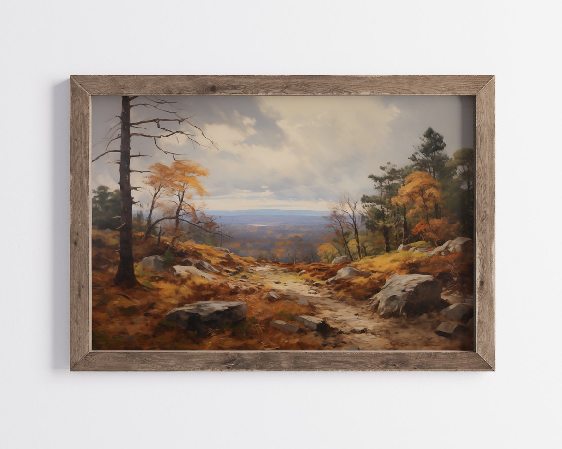 Autumn Mountain Valley Overlook Golden Fall Foliage Scenic Poster - Image 2