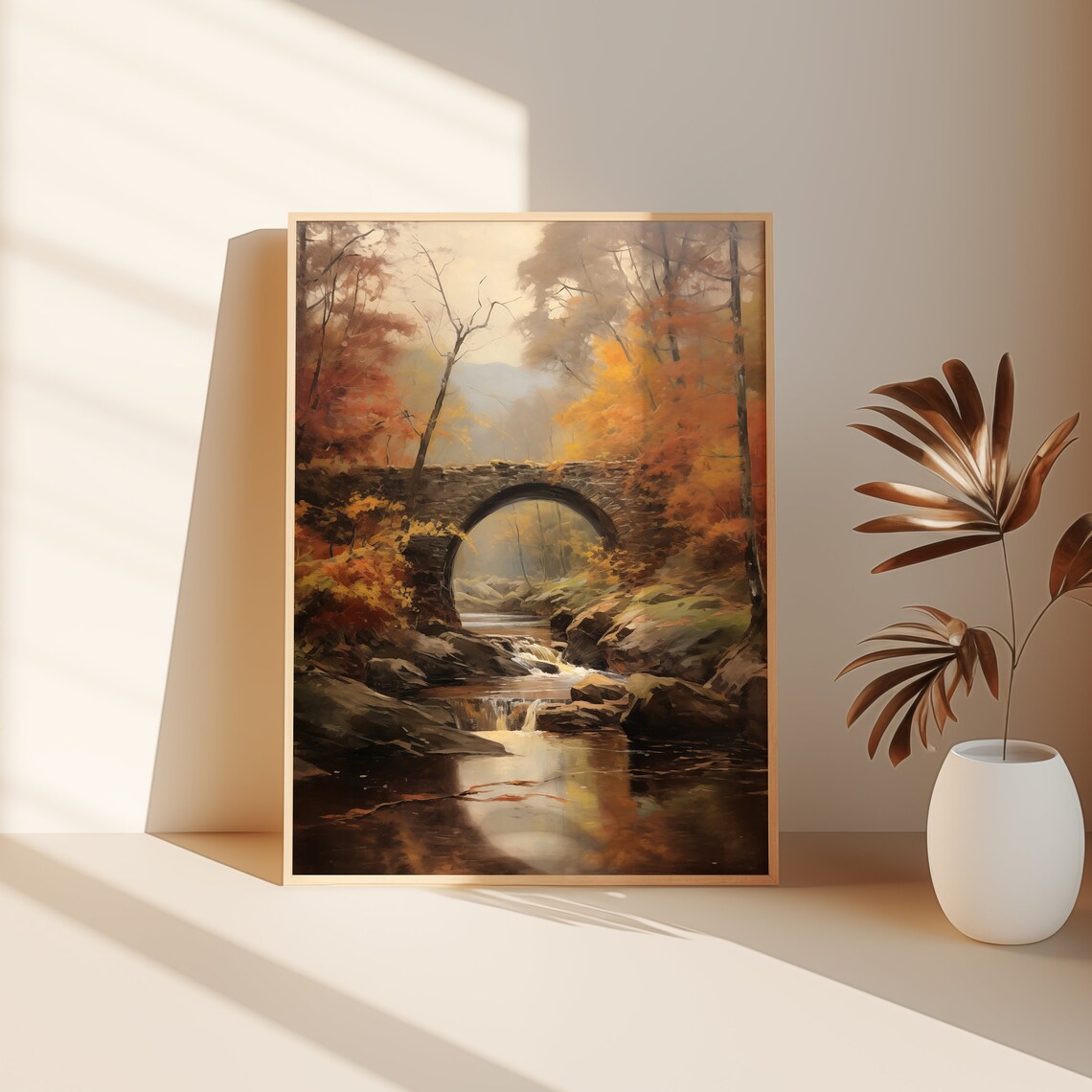 Vintage Autumn Forest Landscape Art Print, Rustic Fall Decor - Image 2