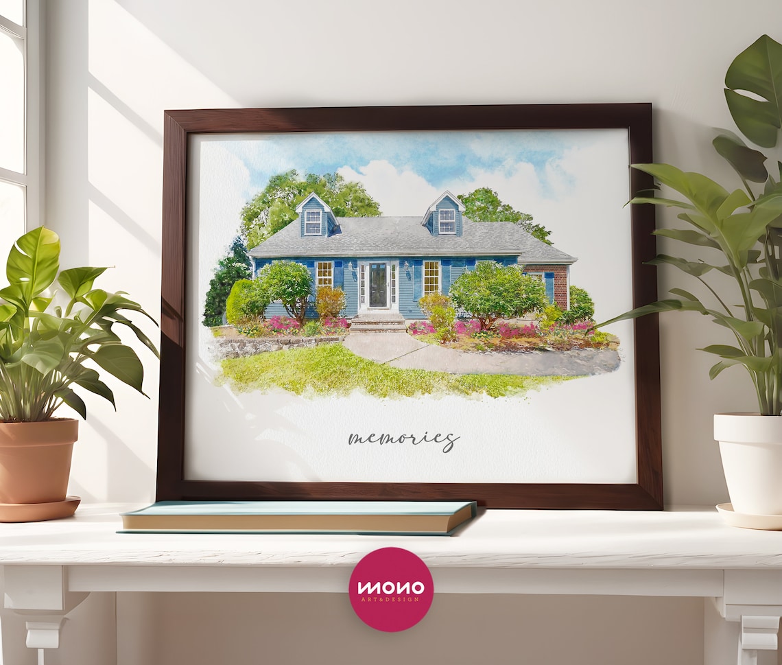 Custom House Portrait - Watercolor Art - Image 2
