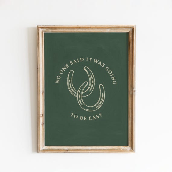 Western Horseshoe Lyric Poster Rustic Cowboy Quote Wall Art