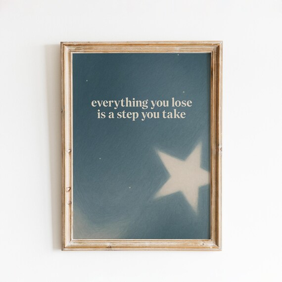 Everything You Lose Lyric Poster Starry Night Wall Art