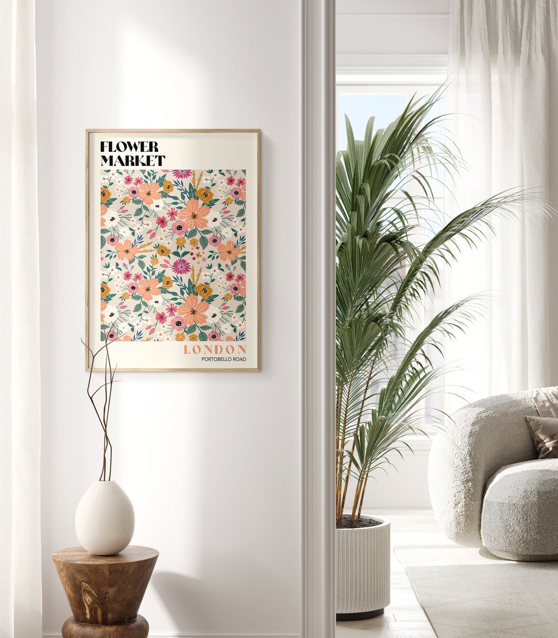 Portobello Road Flower Market Poster Flower Market Poster Floral Art Poster Pastel Flower Market Boho Flower Market Print F140 - Image 3