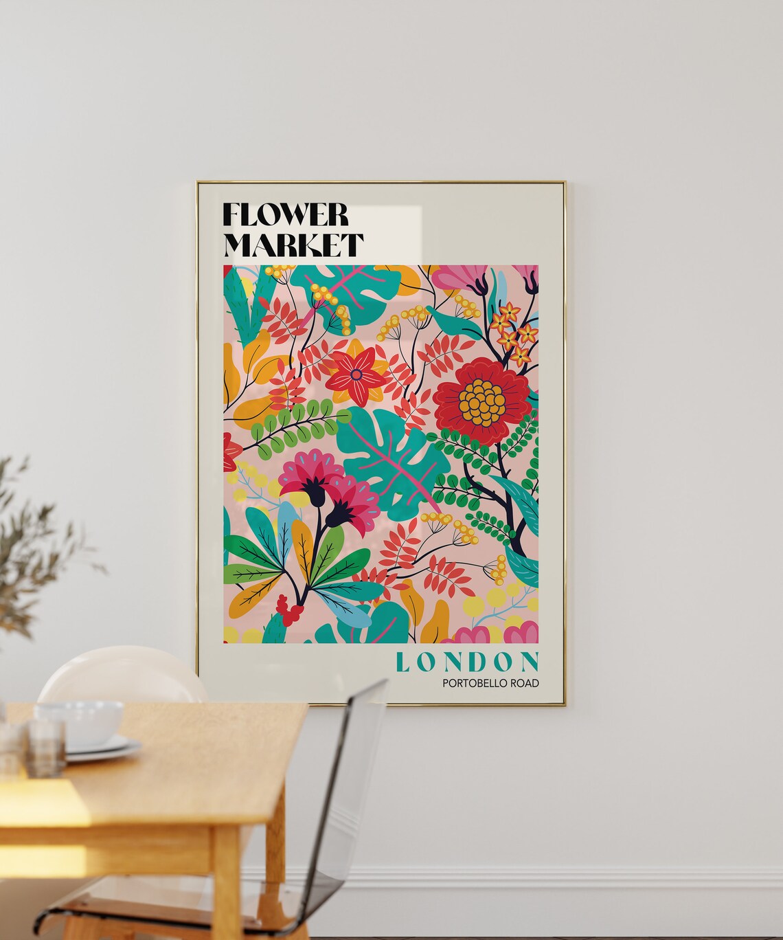 Portobello Road Flower Market, Retro 70s Art Print - Image 3