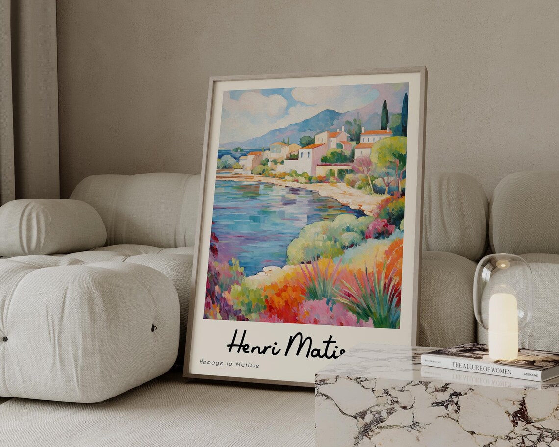 Henri Matisse Homage Coastal Bay Town Fauvism Exhibition Print - Image 4