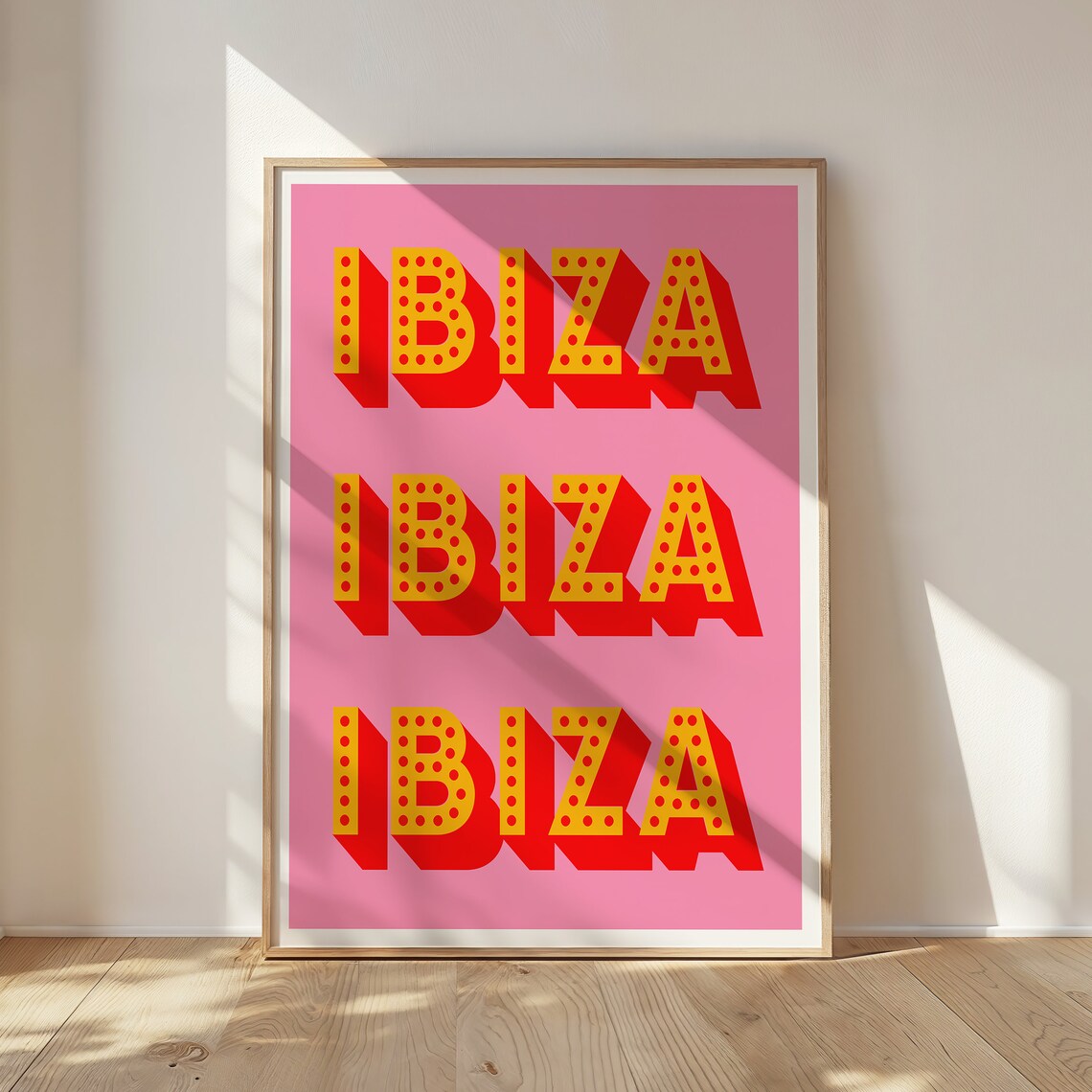 Ibiza Retro Travel Poster, Mid-Century Art Print