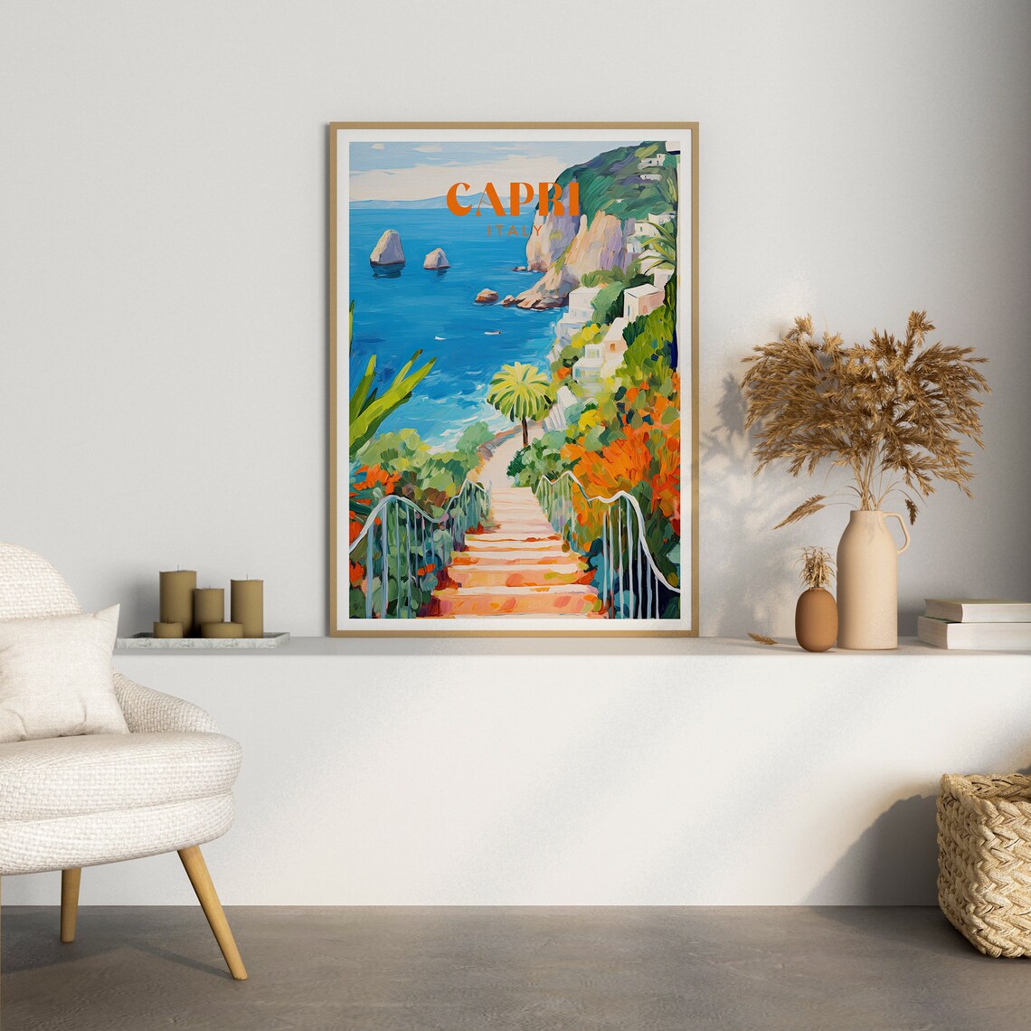Capri Italy Travel Poster, Maximalist Colourful Print - Image 2