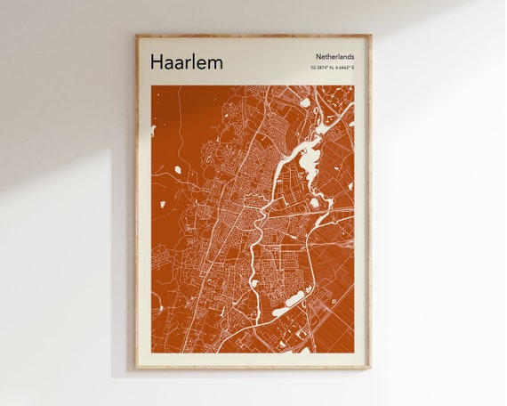Haarlem Map Poster, Modern City Map Print