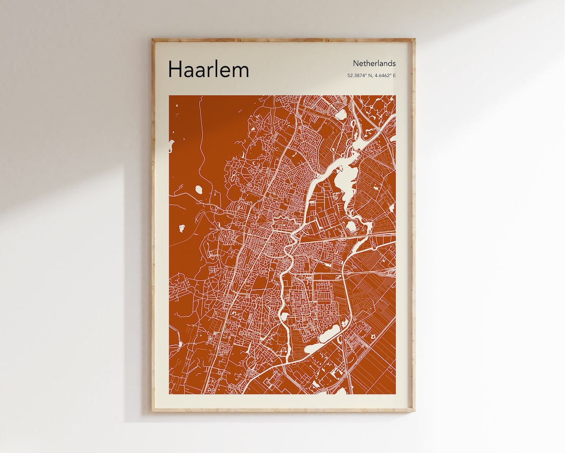 Haarlem Map Poster, Modern City Map Print
