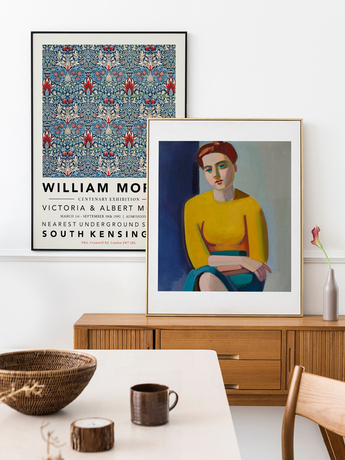 William Morris Blue And Red Foliage V And A Centenary Poster - Image 2