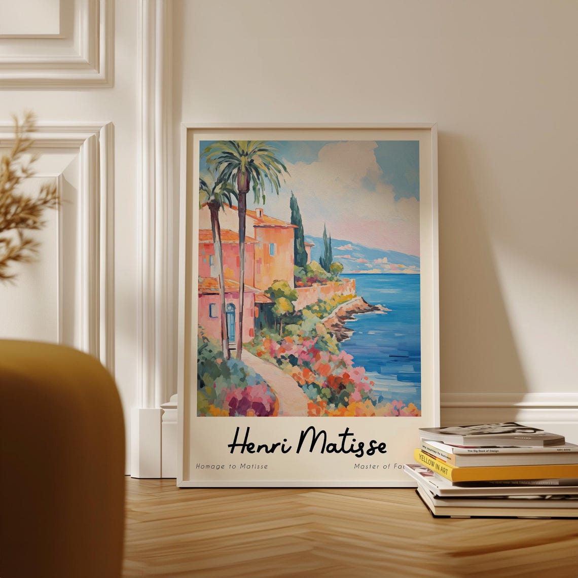 Henri Matisse Homage Coastal Villa Painting Palms Exhibition Print - Image 4