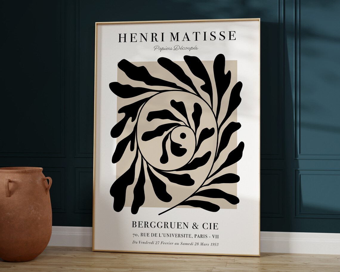 Matisse Botanical Leaf Art Print, Exhibition Style