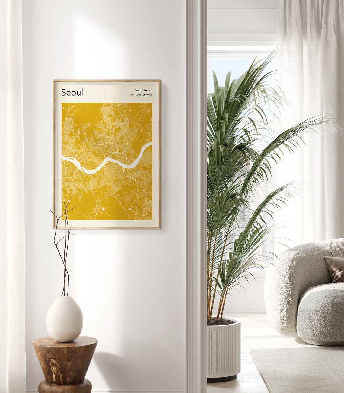 Seoul Map Poster, Custom Colour Map Art Print - Image 3
