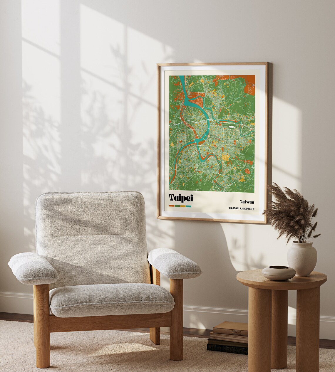 Taipei Taiwan Colorful Retro City Street Map Travel Art Poster - Image 3
