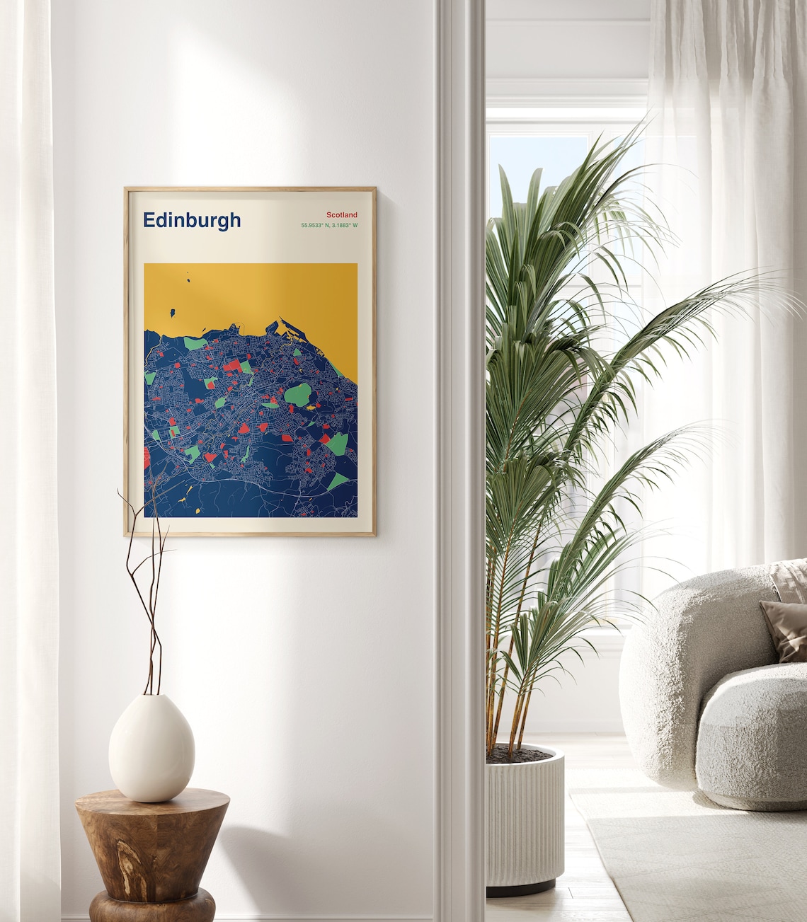 Edinburgh Map Poster, Mid-Century Travel Poster - Image 2