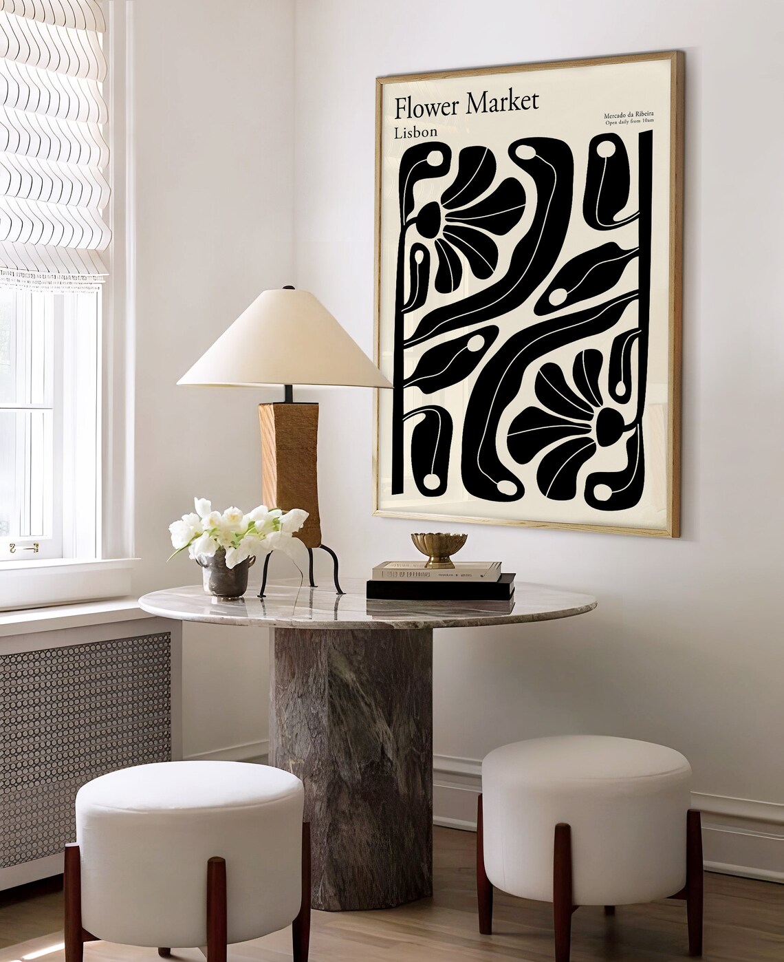 Flower Market Lisbon Poster, Matisse-Inspired Botanical Print - Image 2