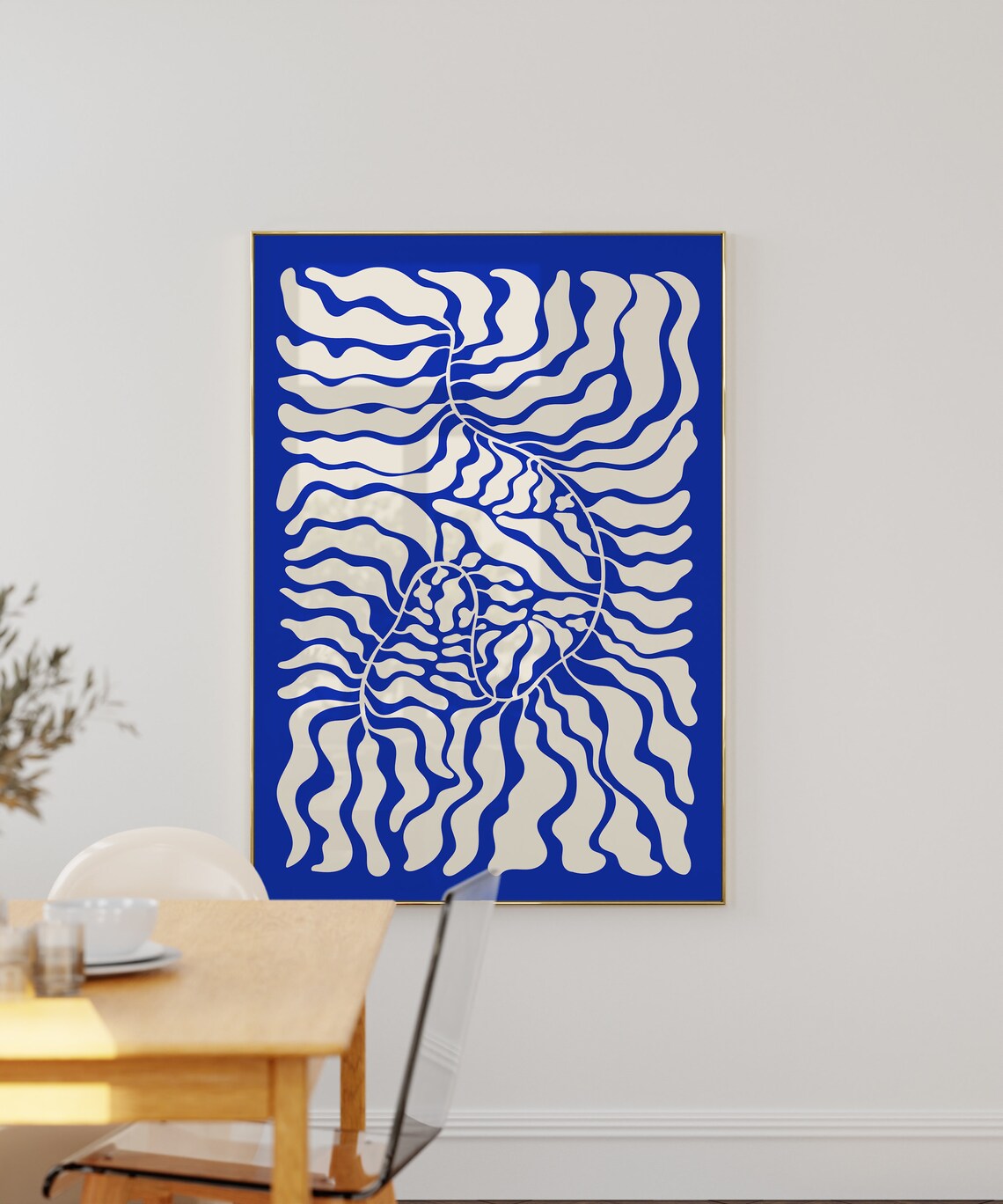 Blue Matisse Style Botanical Poster Print - Image 2