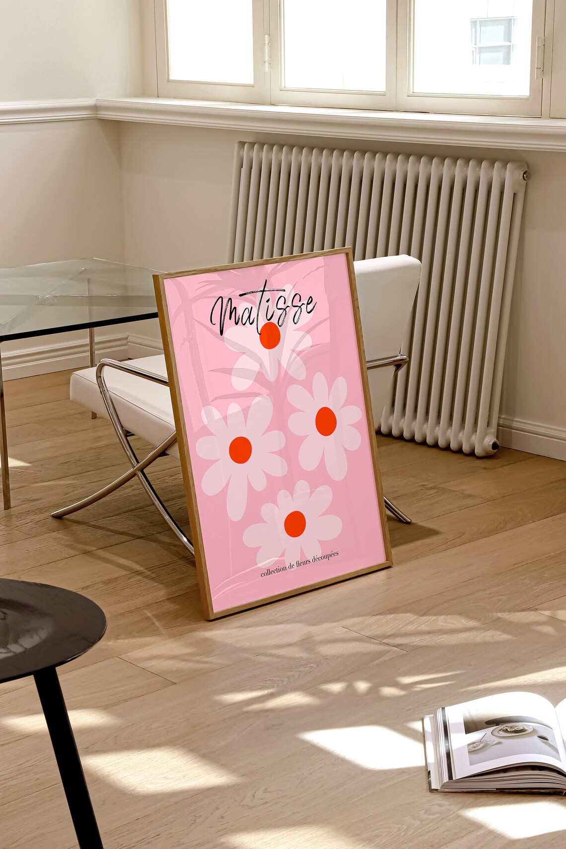 Henri Matisse Pink Daisy Paper Cut Flower Blossom Art Poster - Image 3