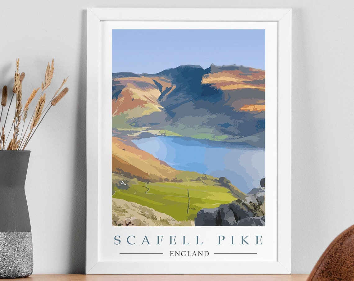 Scafell Pike England Mountain View Over Wastwater Lake Poster