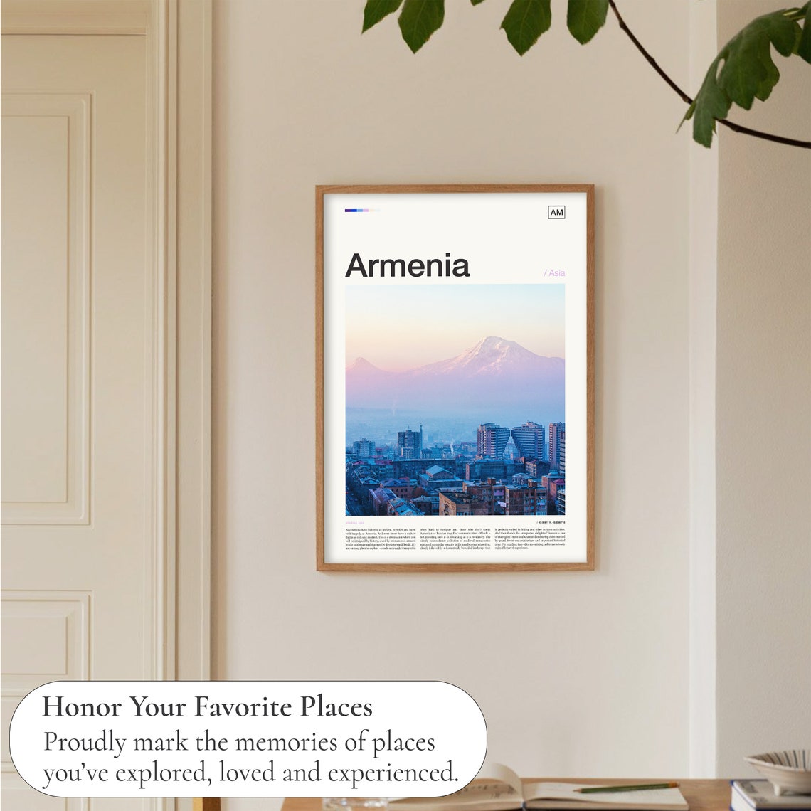 Armenia Asia Yerevan City Mount Ararat Snowy Peak View Poster - Image 5
