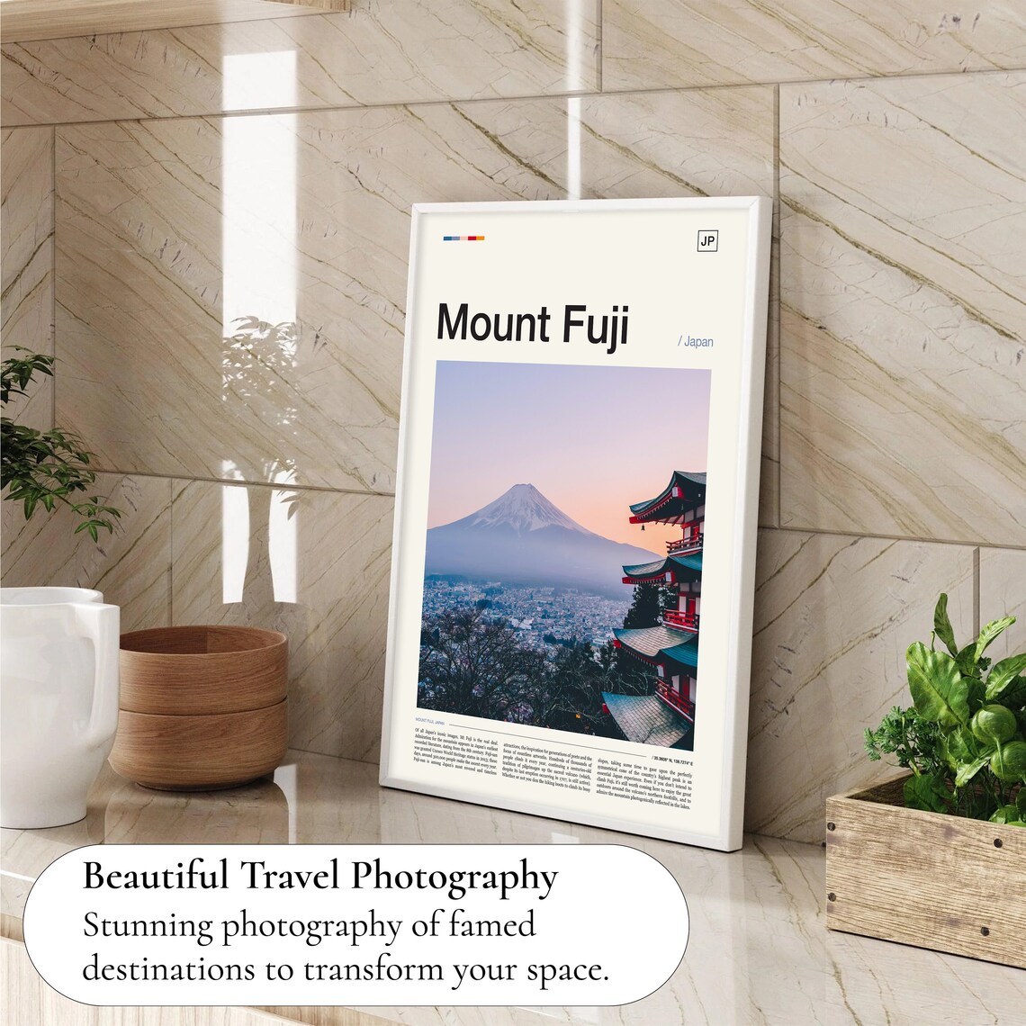 Mt Fuji Travel Poster, Asia Landscape Art Print - Image 4