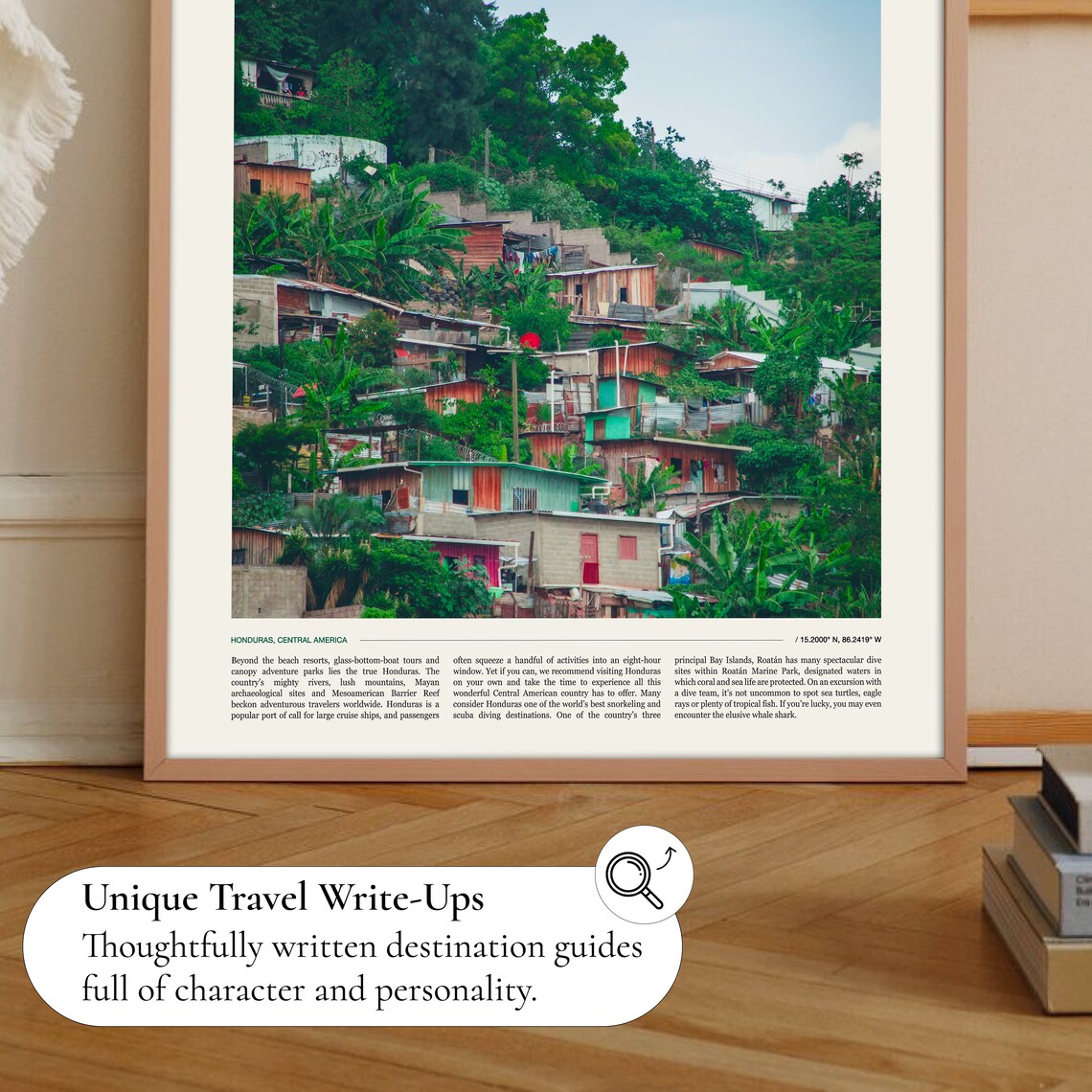 Honduras Colorful Hillside Houses Tropical Village Street Poster - Image 2
