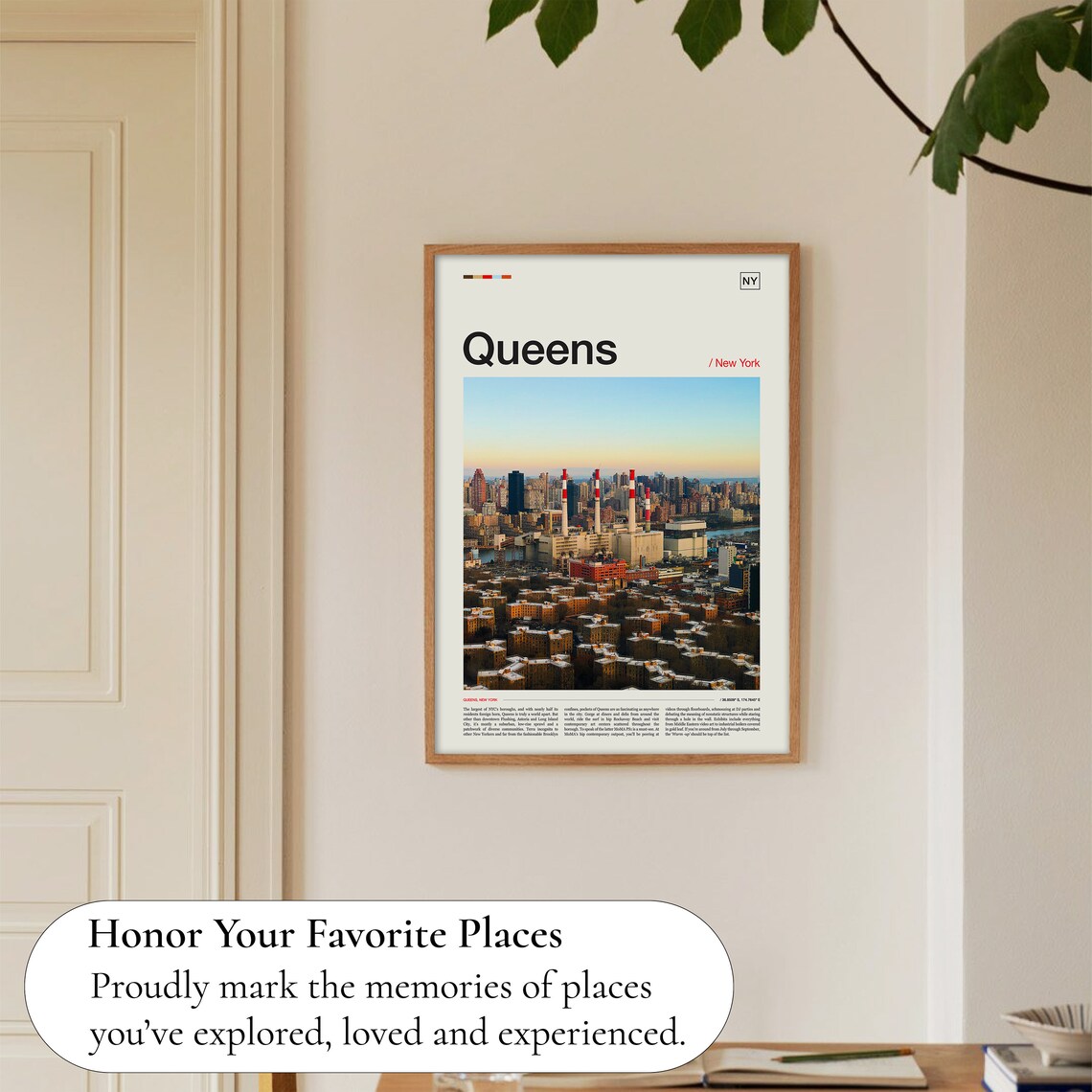 Queens New York Aerial Skyline Sunset City Photography Poster - Image 5
