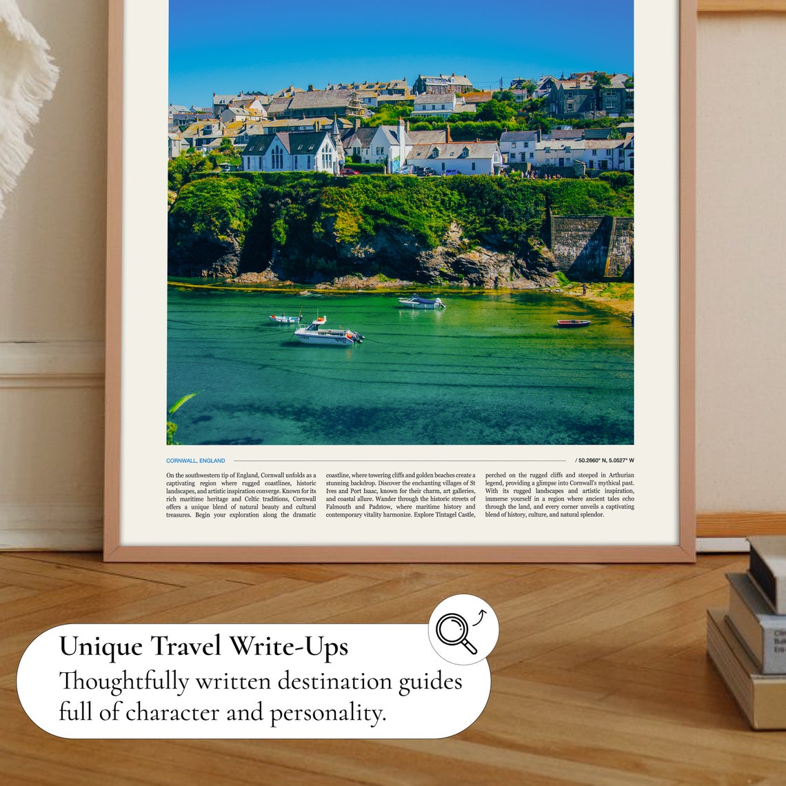 Cornwall Fishing Village Coastal Cliffs England Harbor Photo Poster - Image 2