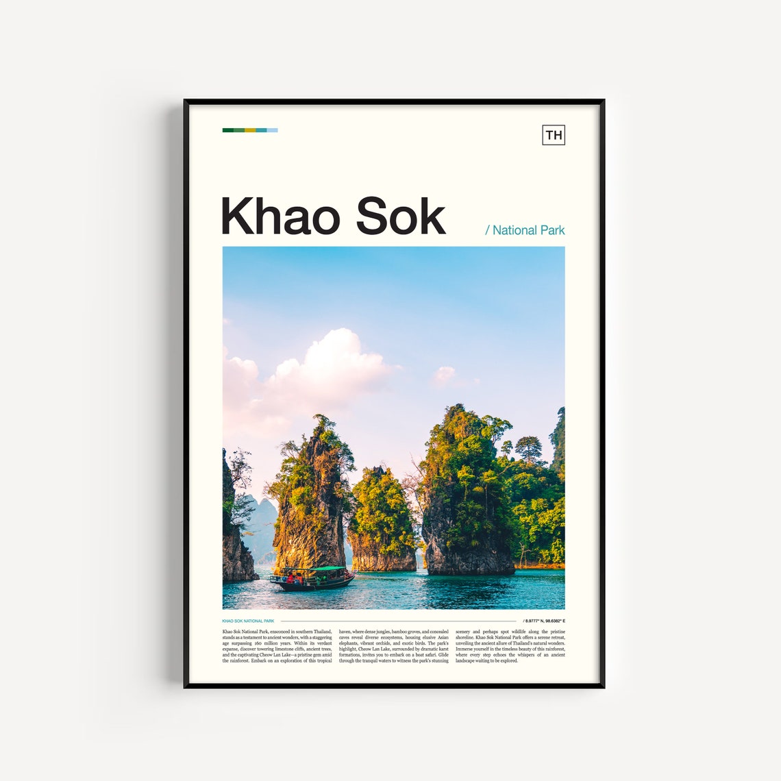 Khao Sok National Park Thailand Travel National Park Poster Thai Art Travel Art National Park Art Thailand Photography Travel Print