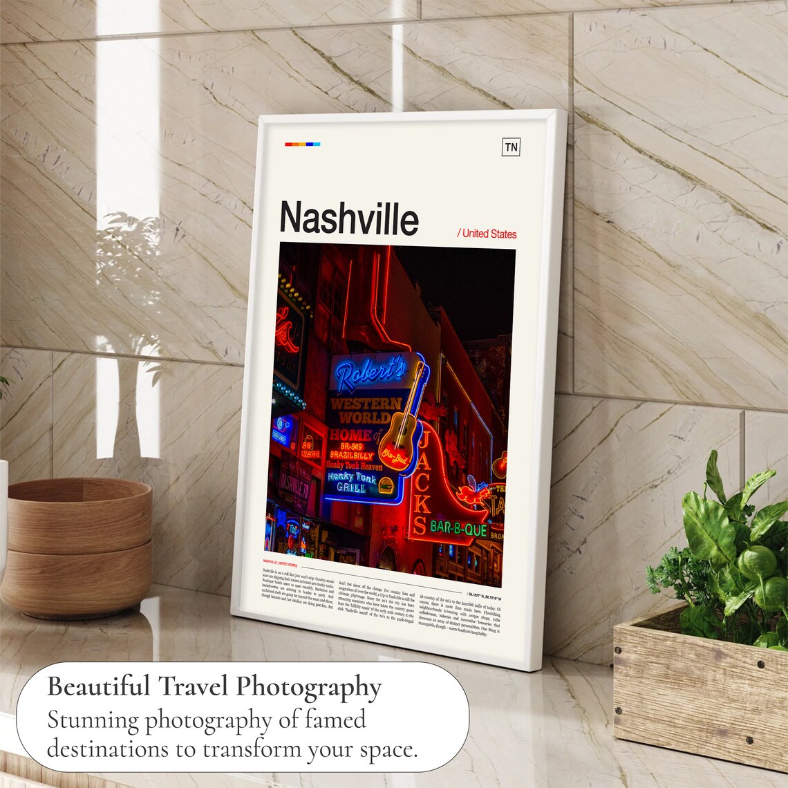 Nashville Travel Poster, Tennessee Wall Art - Image 4