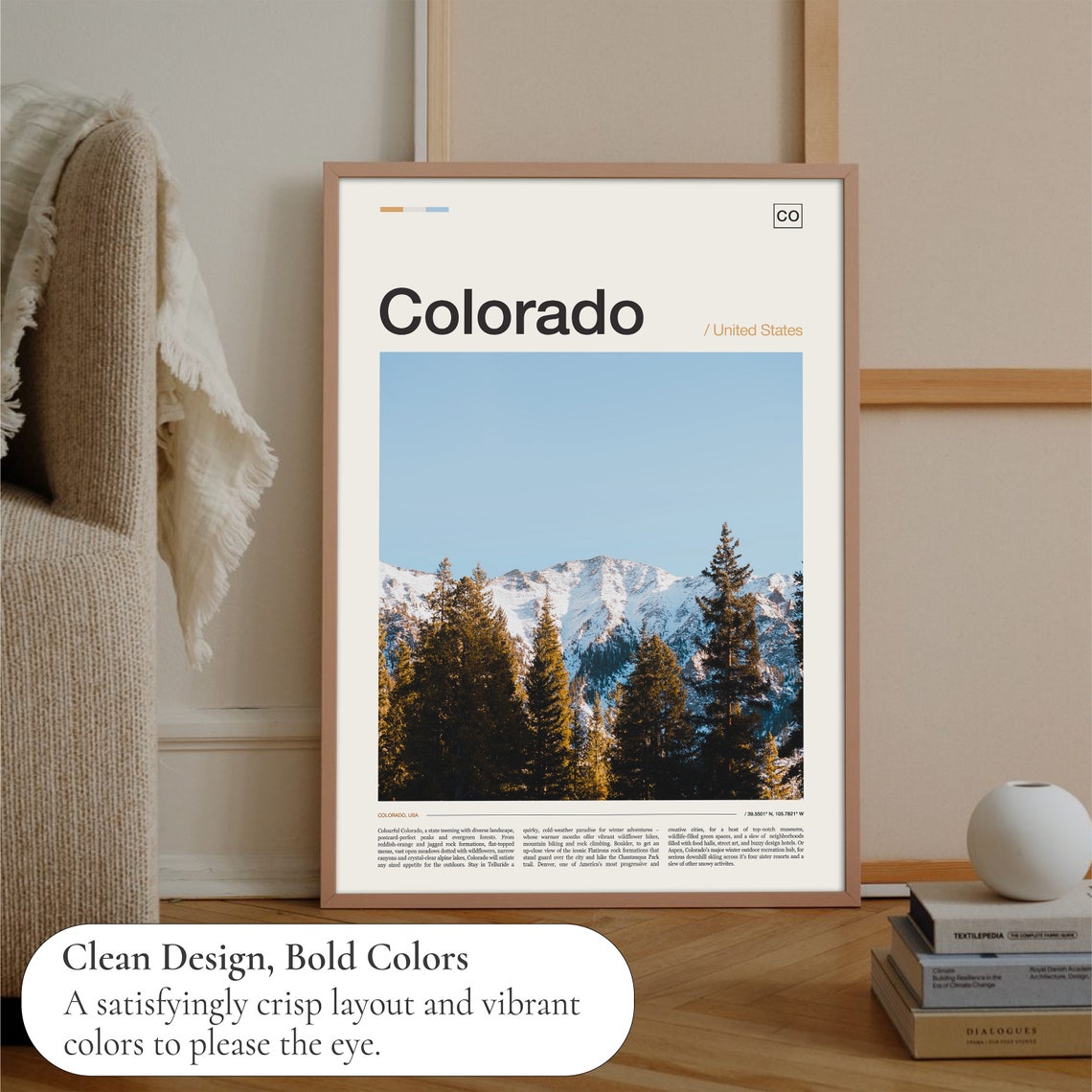 Colorado Rocky Mountains Snow Capped Peaks Pine Forest Alpine Poster - Image 3