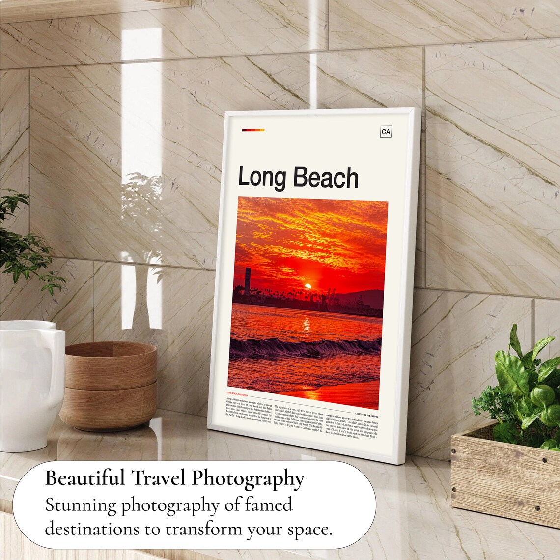 Long Beach California Travel Poster, USA Wall Art - Image 4