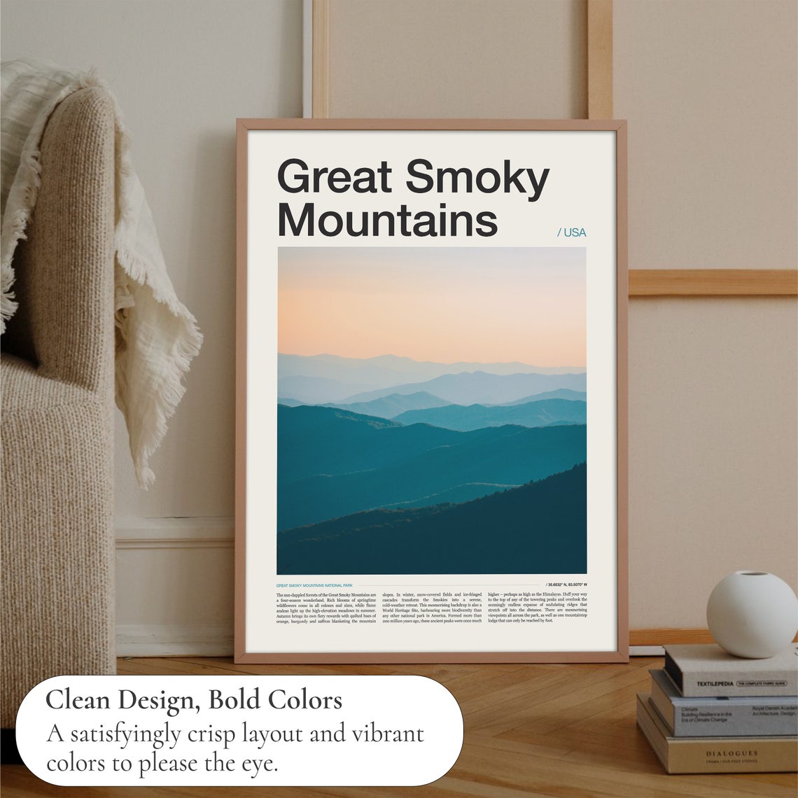 Great Smoky Mountains National Park Misty Ridges Sunset Poster - Image 3